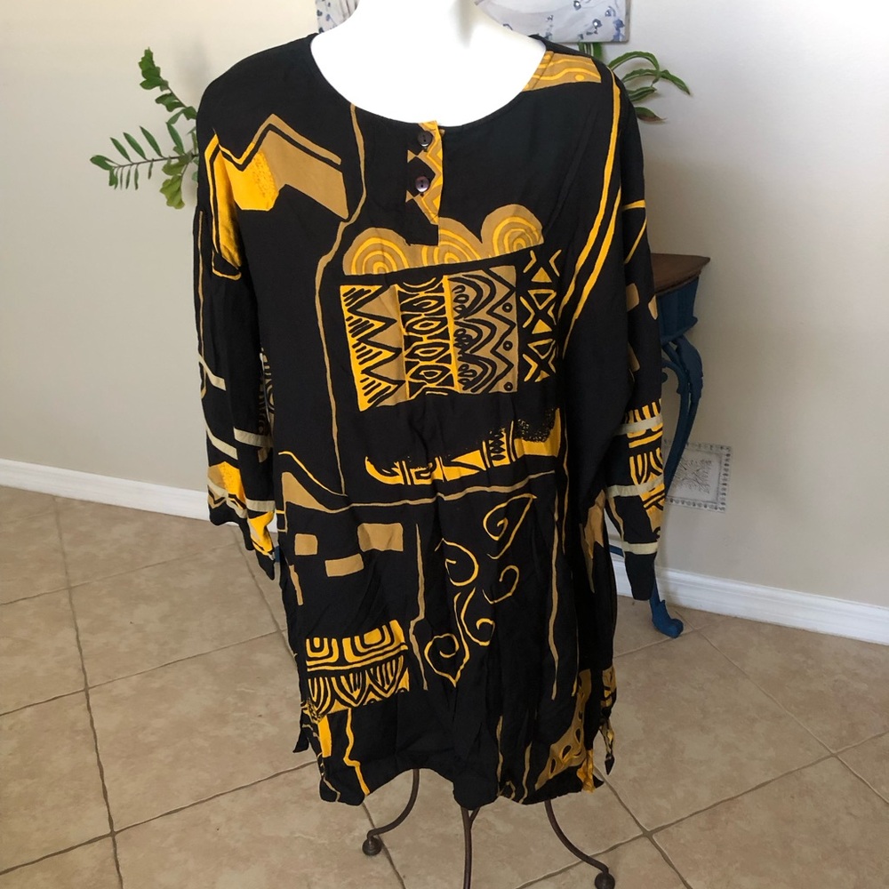 Vintage Shermarke Oversized BohoTunic Top - One Size - Made In India